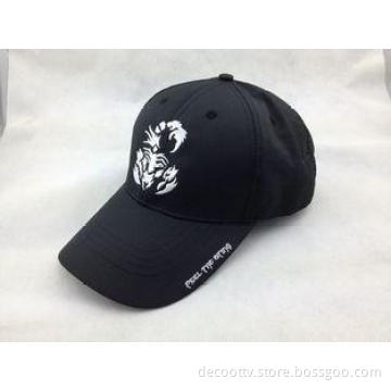 Black Polyester Embroidered Baseball Cap Sport Racing Hat C